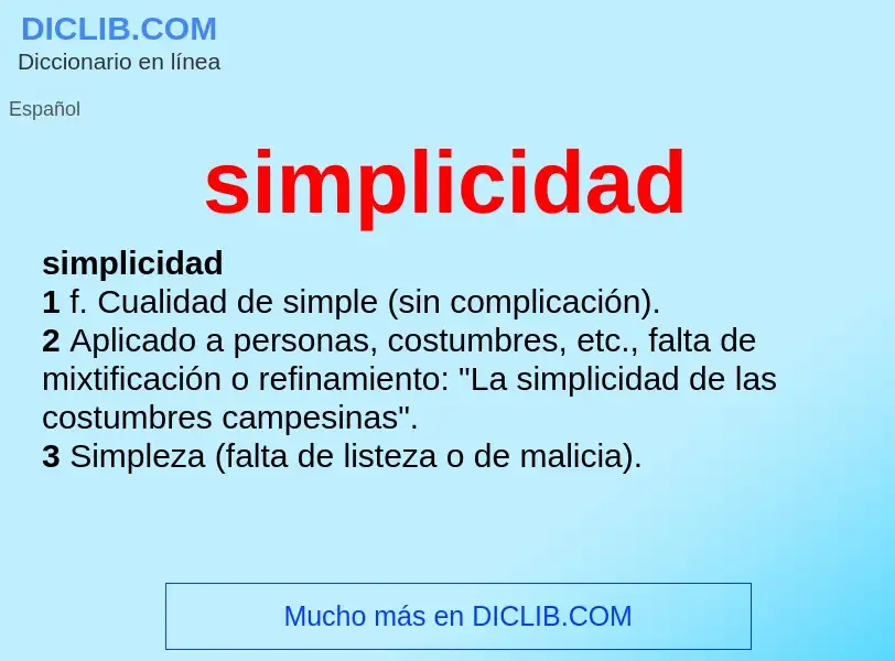 What is simplicidad - definition