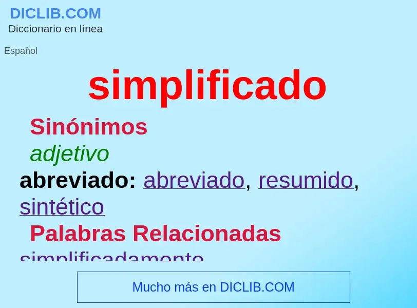 O que é simplificado - definição, significado, conceito