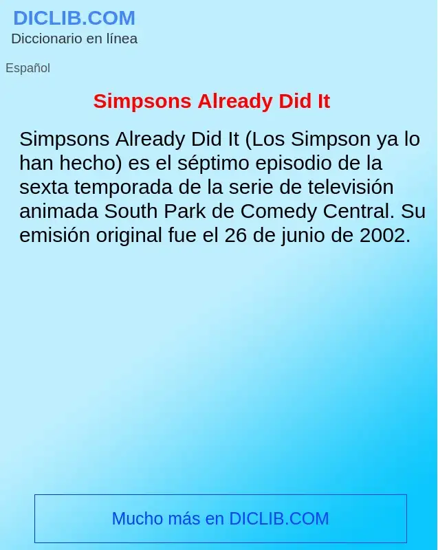 What is Simpsons Already Did It - definition