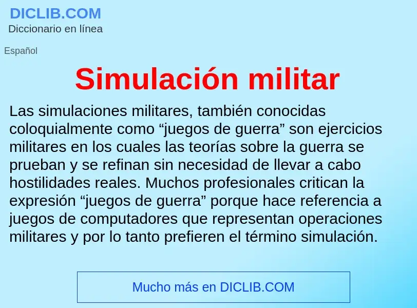 Che cos'è Simulación militar - definizione