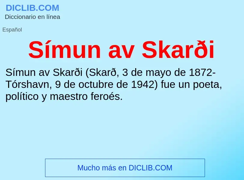 ¿Qué es Símun av Skarði? - significado y definición