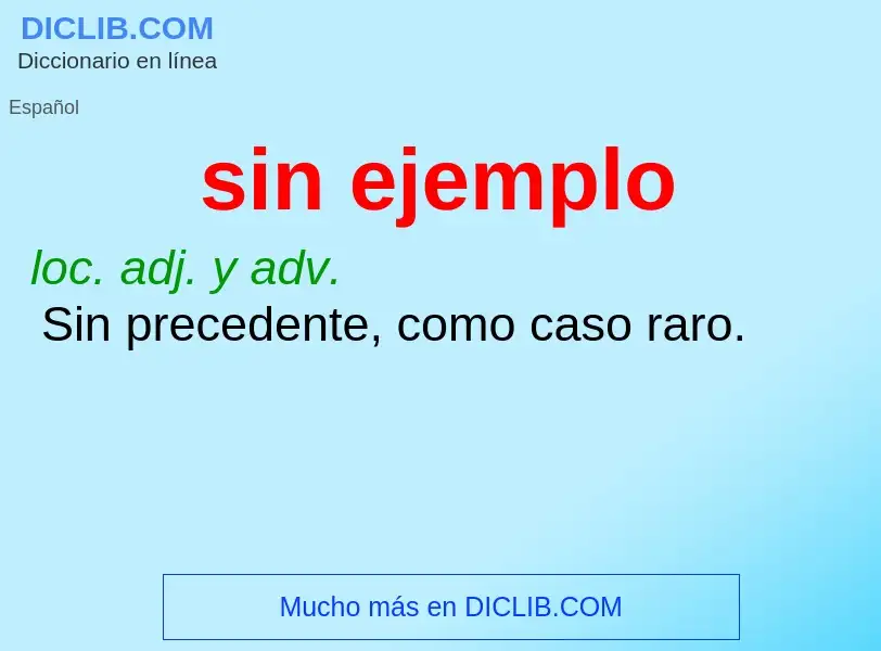 What is sin ejemplo - definition