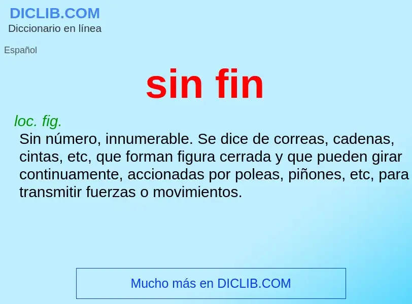 O que é sin fin - definição, significado, conceito