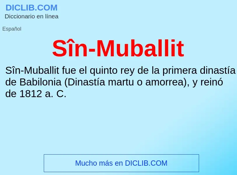 ¿Qué es Sîn-Muballit? - significado y definición