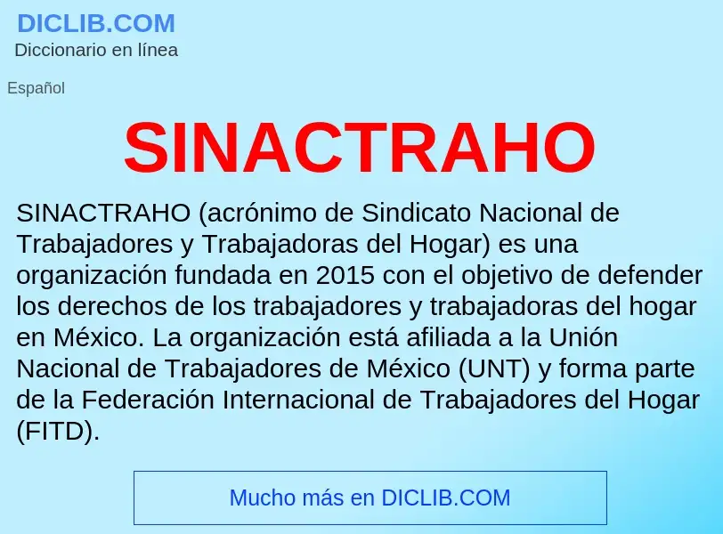 Что такое SINACTRAHO - определение