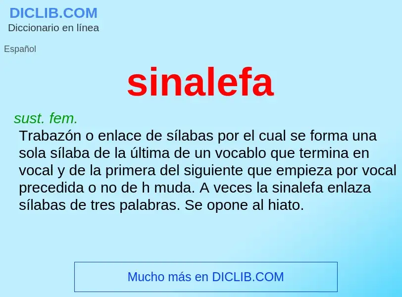 What is sinalefa - definition