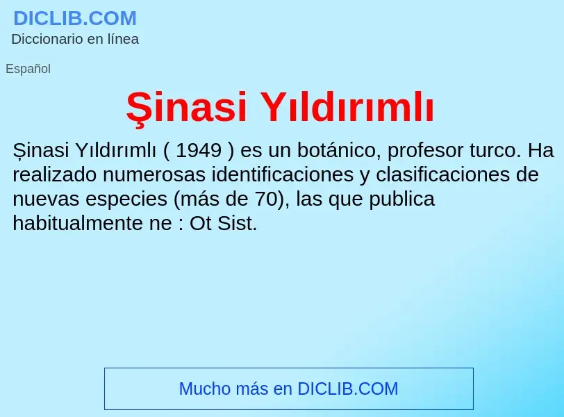 Qu'est-ce que Şinasi Yıldırımlı - définition