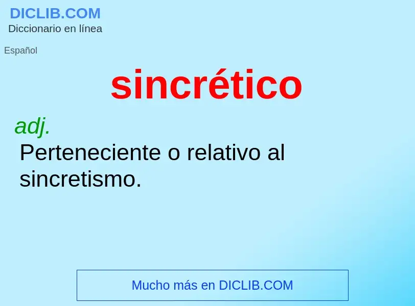 What is sincrético - definition