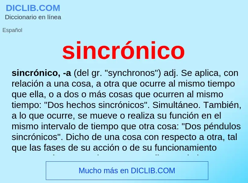 ¿Qué es sincrónico? - significado y definición