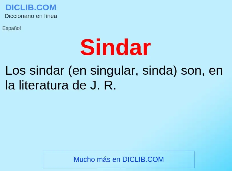 Wat is Sindar - definition