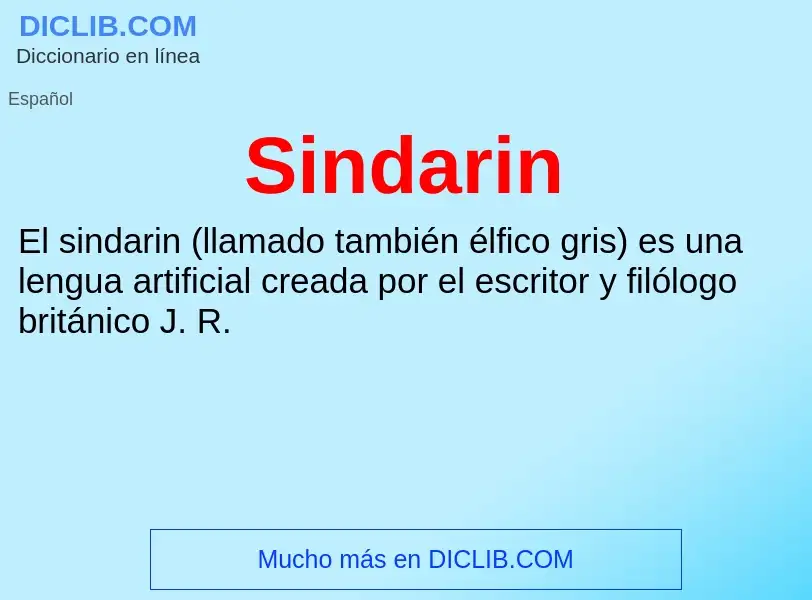 Wat is Sindarin - definition