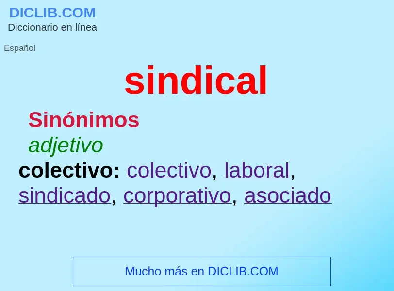 Qu'est-ce que sindical - définition