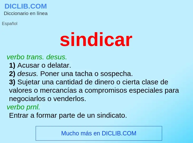 What is sindicar - definition