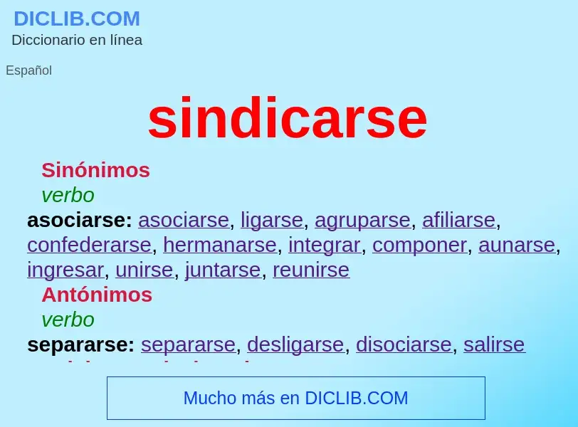 What is sindicarse - meaning and definition