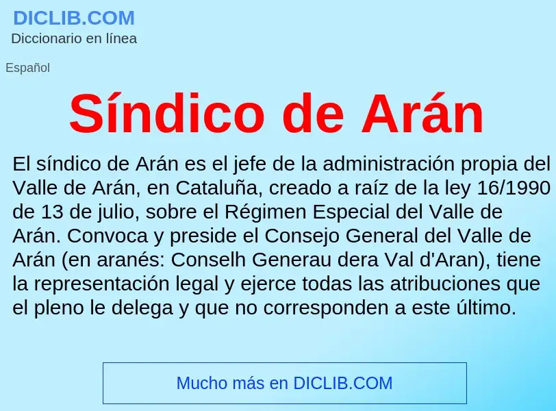 ¿Qué es Síndico de Arán? - significado y definición