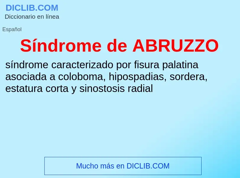 ¿Qué es Síndrome de ABRUZZO? - significado y definición