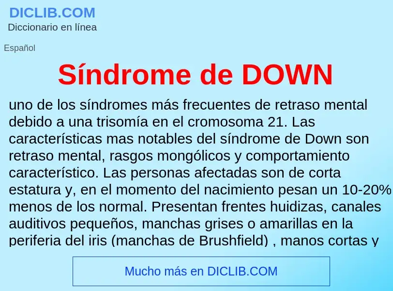 ¿Qué es Síndrome de DOWN? - significado y definición