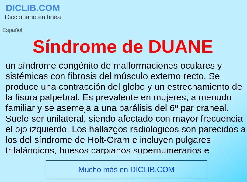 O que é Síndrome de DUANE - definição, significado, conceito