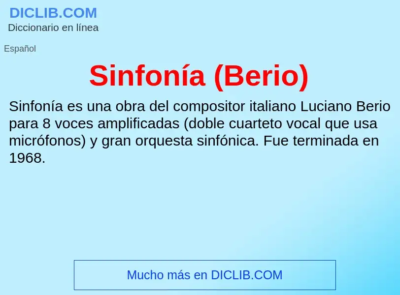 O que é Sinfonía (Berio) - definição, significado, conceito