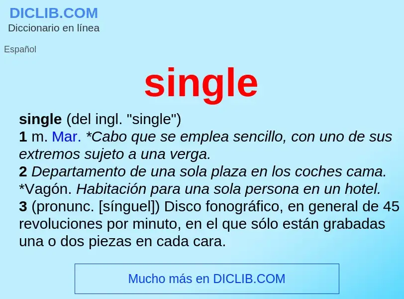 Wat is single - definition