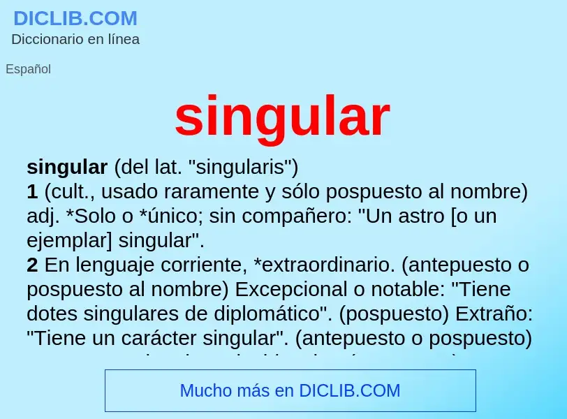 Что такое singular - определение