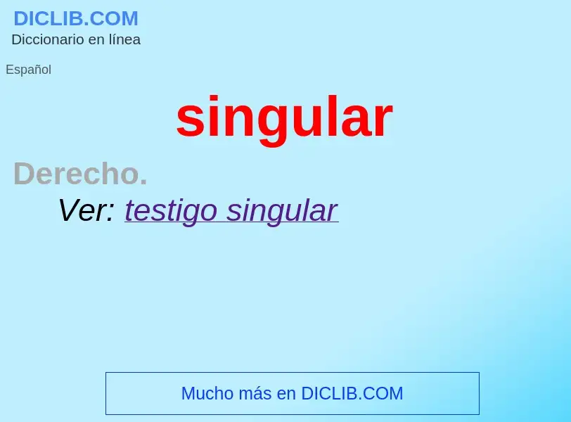 What is singular - definition