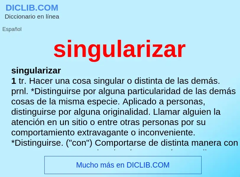 Was ist singularizar - Definition