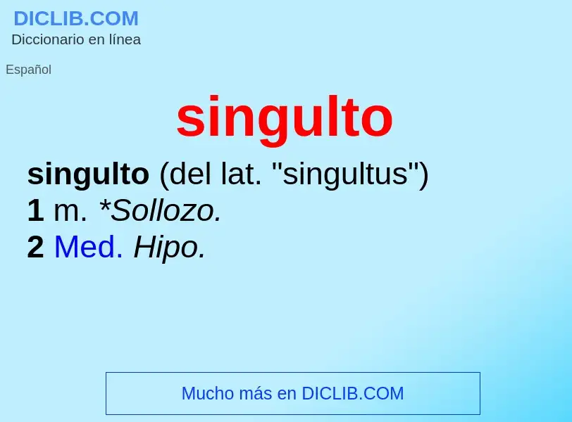 What is singulto - definition