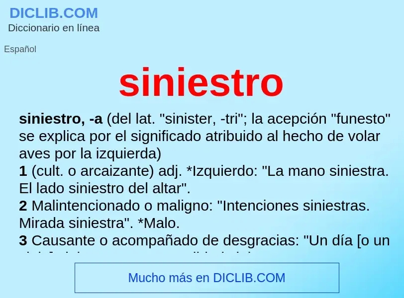 What is siniestro - meaning and definition