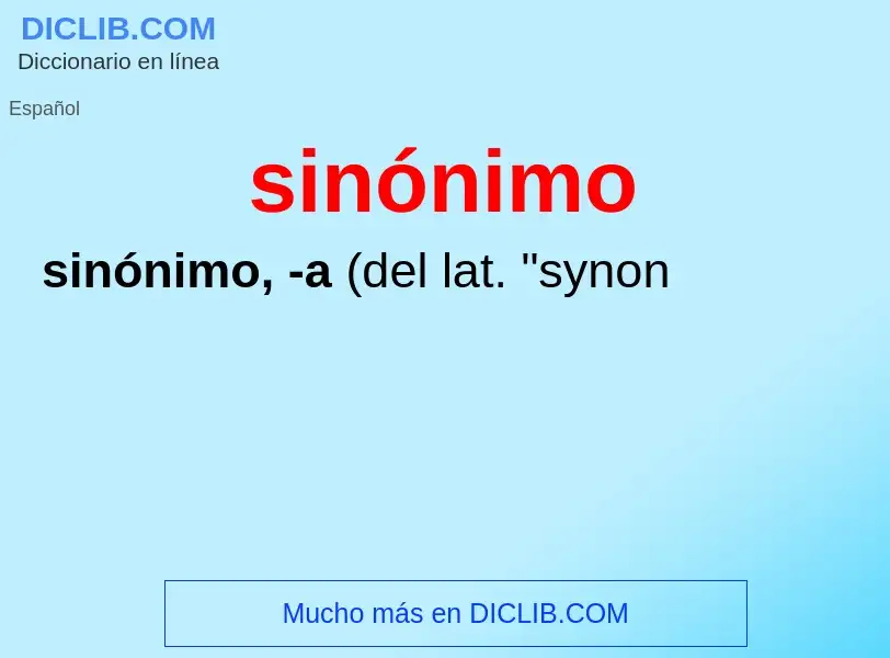 Was ist sinónimo - Definition