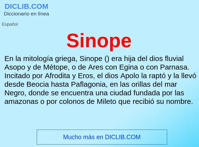 ¿Qué es Sinope? - significado y definición