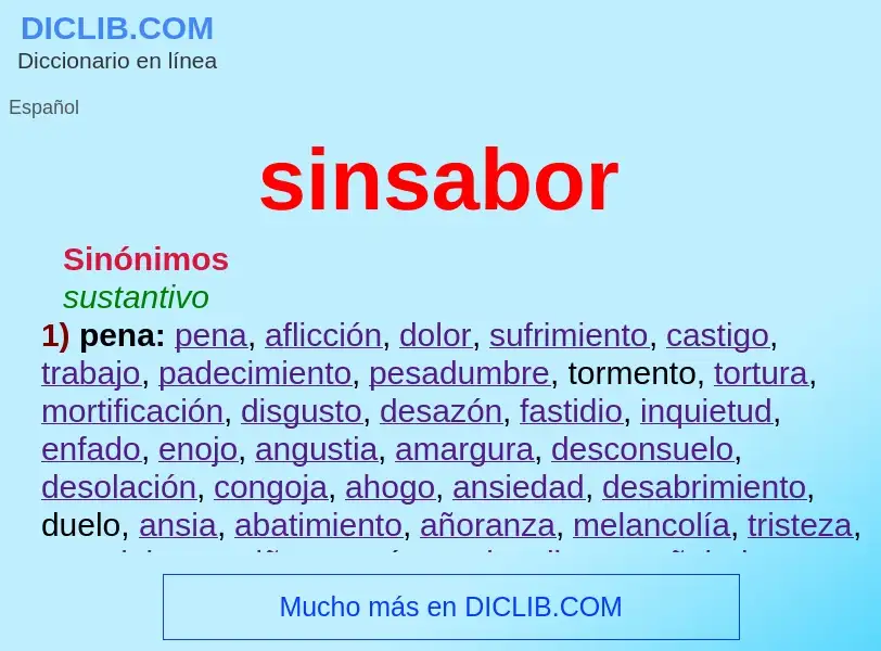 What is sinsabor - definition