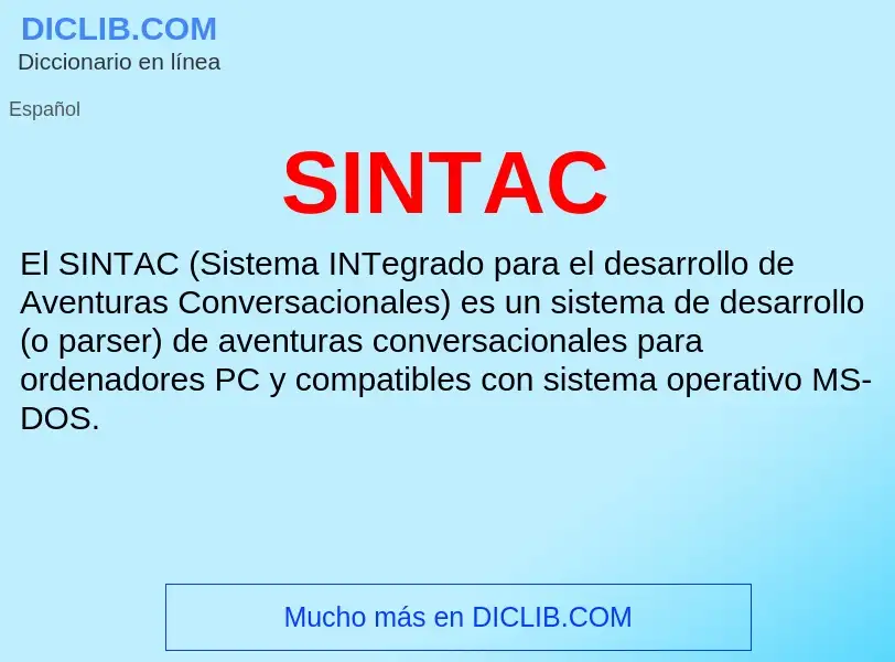 Что такое SINTAC - определение