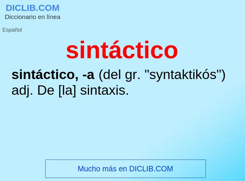 What is sintáctico - definition