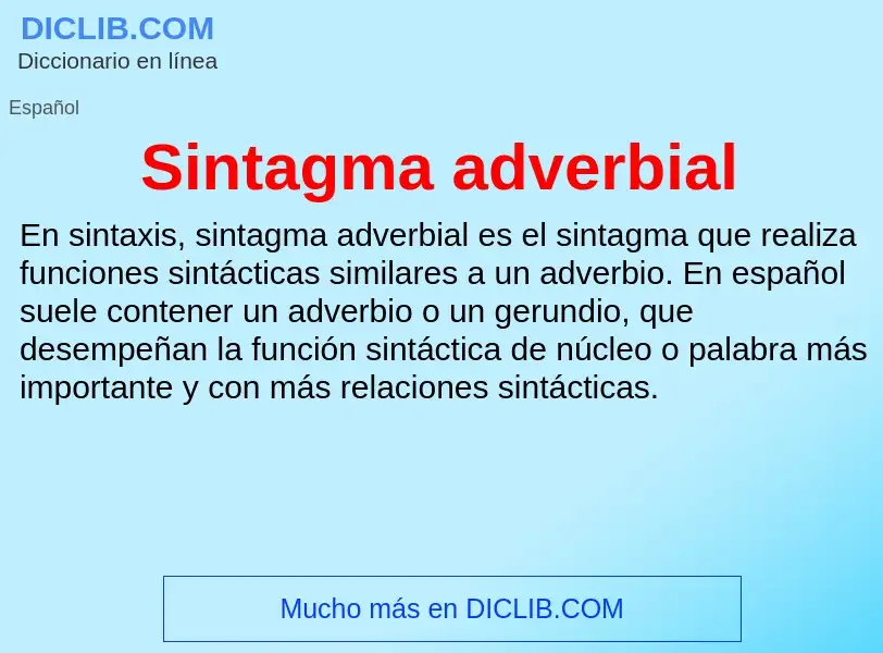 Was ist Sintagma adverbial - Definition