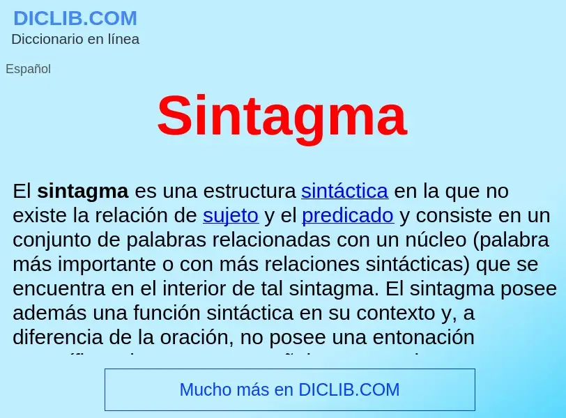 What is Sintagma  - definition