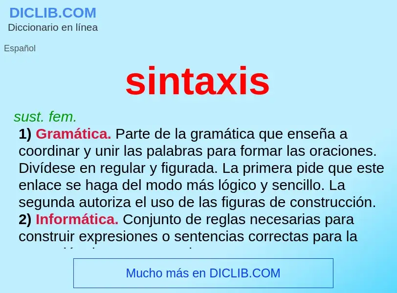 What is sintaxis - meaning and definition