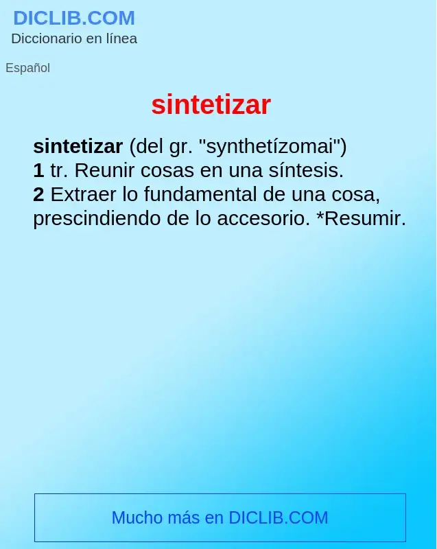 Wat is sintetizar - definition