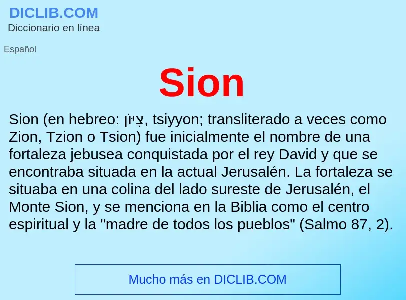 ¿Qué es Sion? - significado y definición