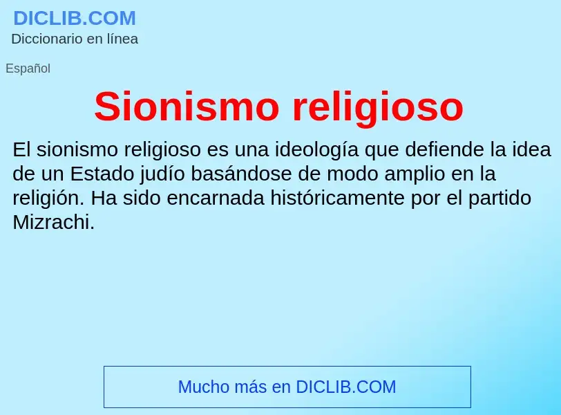 Wat is Sionismo religioso - definition