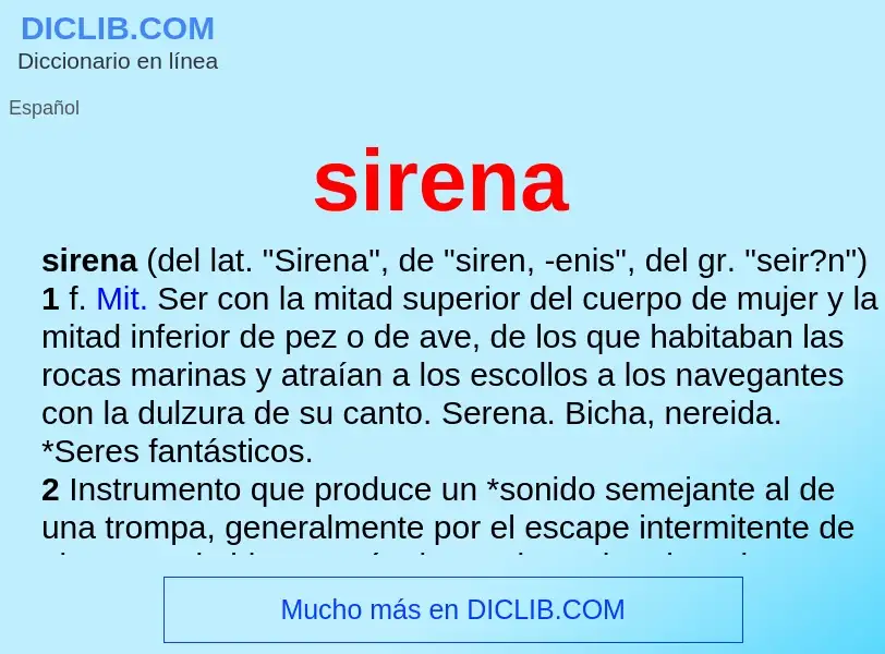 O que é sirena - definição, significado, conceito