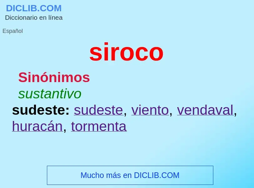 What is siroco - definition