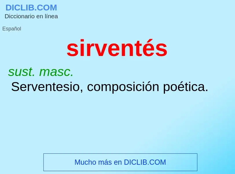 ¿Qué es sirventés? - significado y definición