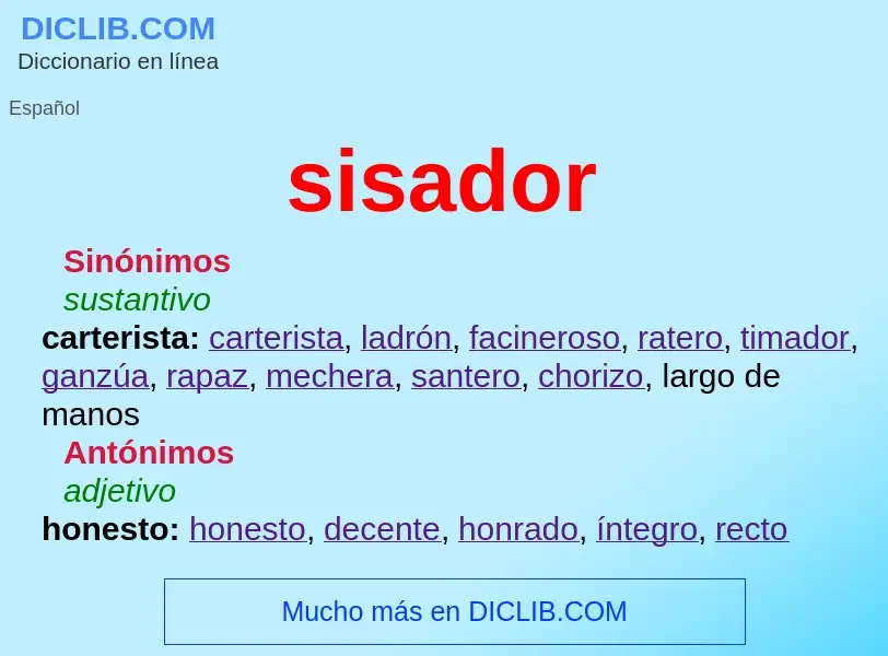 What is sisador - meaning and definition