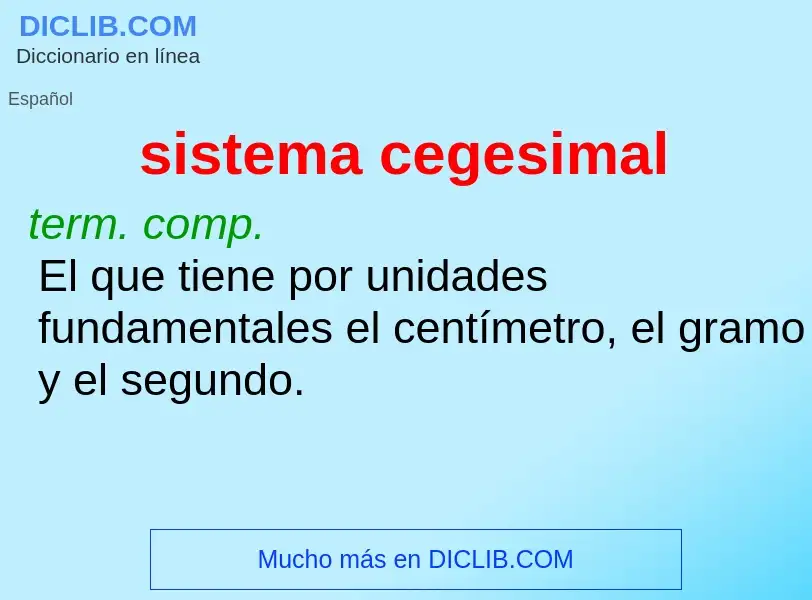 What is sistema cegesimal - definition