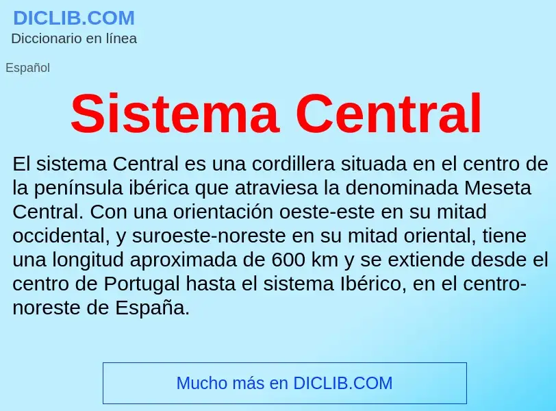 What is Sistema Central - meaning and definition