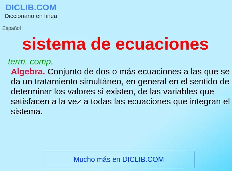 What is sistema de ecuaciones - definition