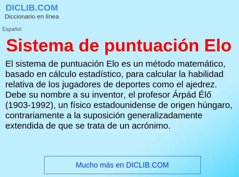 Wat is Sistema de puntuación Elo - definition