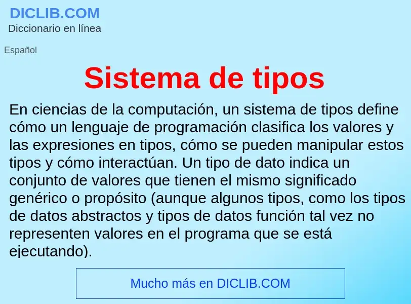 O que é Sistema de tipos - definição, significado, conceito