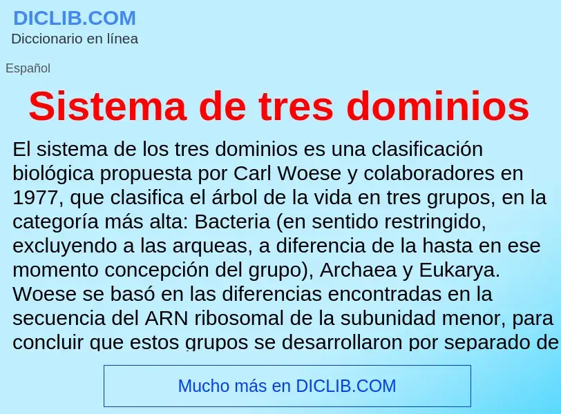 ¿Qué es Sistema de tres dominios? - significado y definición